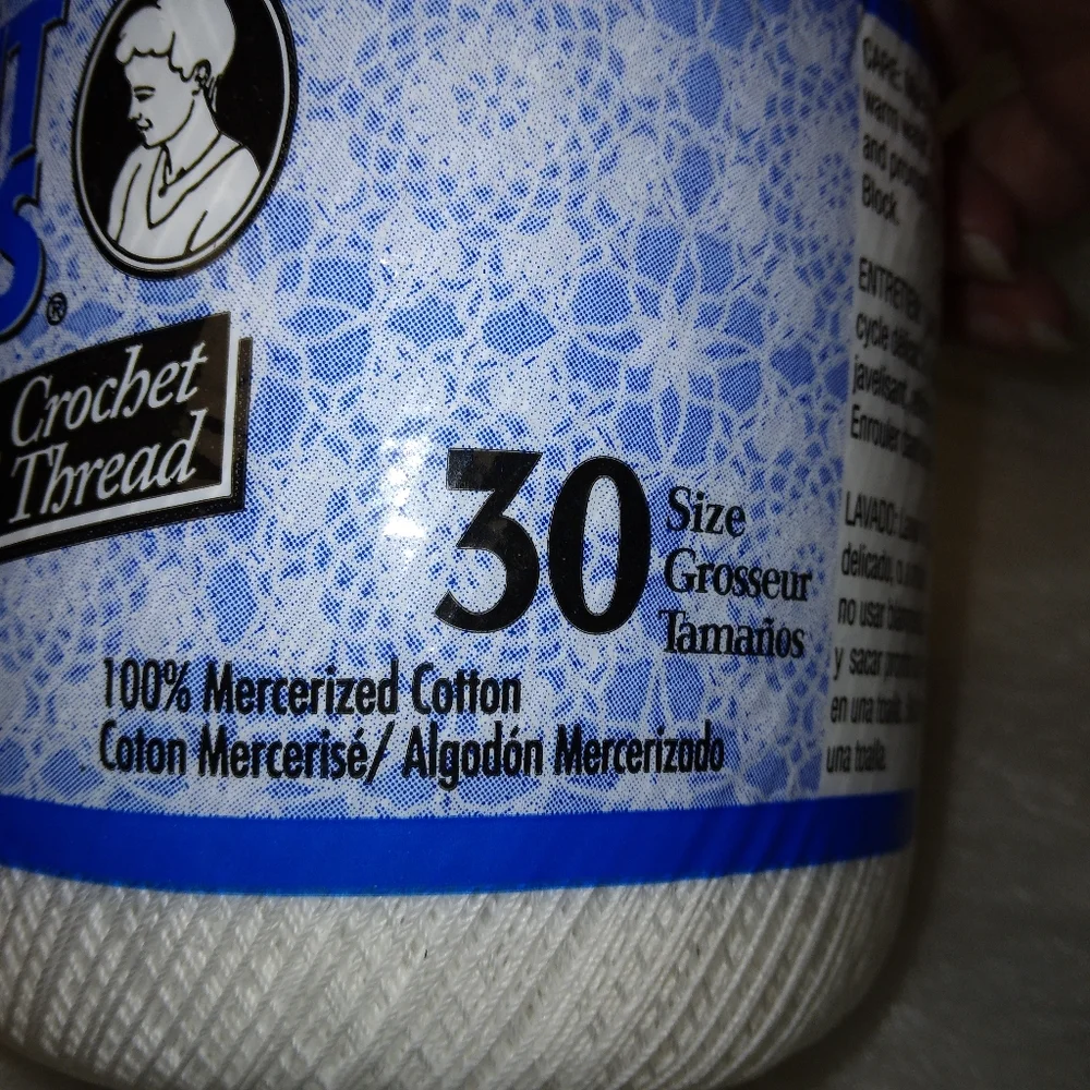 YARN Aunt Lydia's Extra Fine Crochet thread, size 30, 2 balls